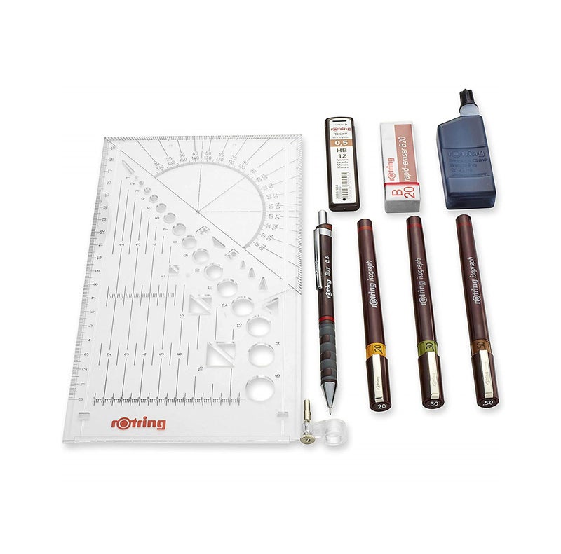 rOtring S0699370 Isograph Technical Drawing Pens, Set, 3-Pen College Set (.20-.50 mm),Brown - Image 4