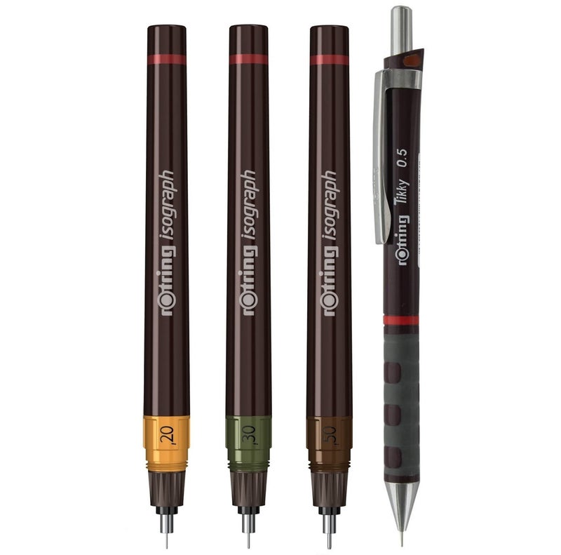 rOtring S0699370 Isograph Technical Drawing Pens, Set, 3-Pen College Set (.20-.50 mm),Brown - Image 5