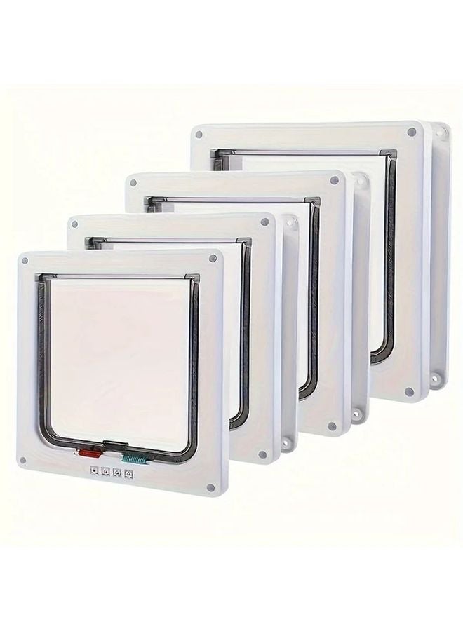 4 Way Lockable Small Pet Door Cat Door Access Control Safety - Image 1