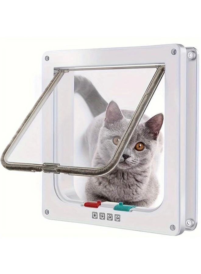 4 Way Lockable Small Pet Door Cat Door Access Control Safety - Image 2
