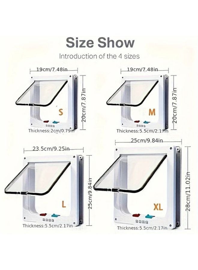 4 Way Lockable Small Pet Door Cat Door Access Control Safety - Image 4