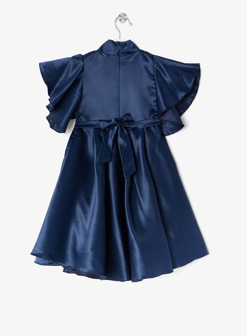 Little Golden Apple Floral Flared Dress