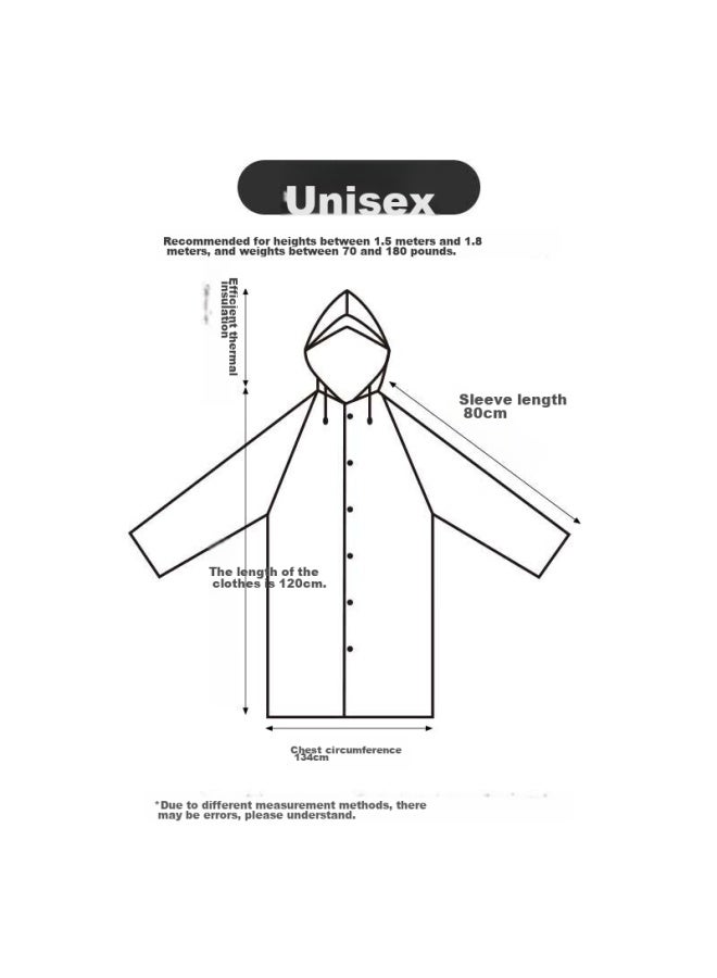 BWNK Bowonic Adult Raincoat, Semi-transparent Frosted Fashionable Raincoat, Long Style With Hood For Men And Women, Thickened Rain Poncho, Non-disposable, White - Image 5