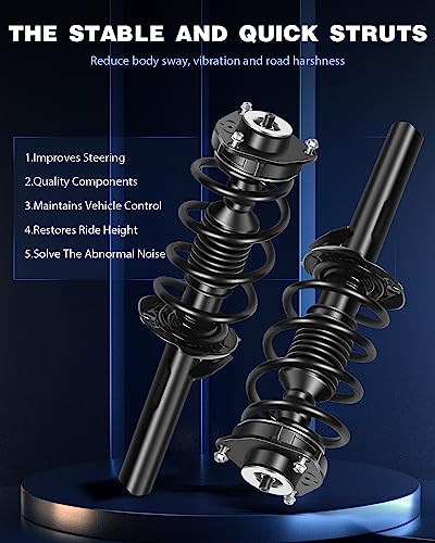 ECCPP مجموعة ممتص الصدمات ECCPP الكاملة، مجموعة النوابض والممتصات الأمامية والخلفية لسيارات فولكس فاجن بيتل/إيوس/غولف/جي تي آي/جيتا/باسات/رابيت (زوج أمامي) - Image 3