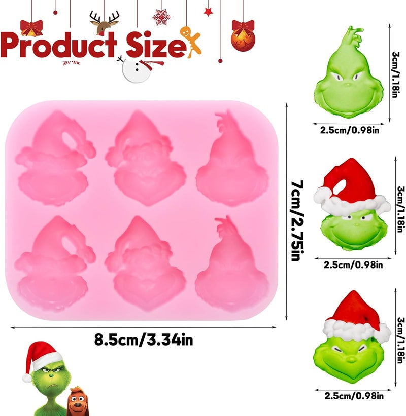 NSSHEL 1 Pcs Christmas Chocolate Mold 3D Skull Designs DIY Pink Silicone Baking Molds Xmas Theme Food Grade Chocolate Candy Cake Moulds Homemade Cute Chocolate Mold for Christmas New Year Party Decoration - Image 2