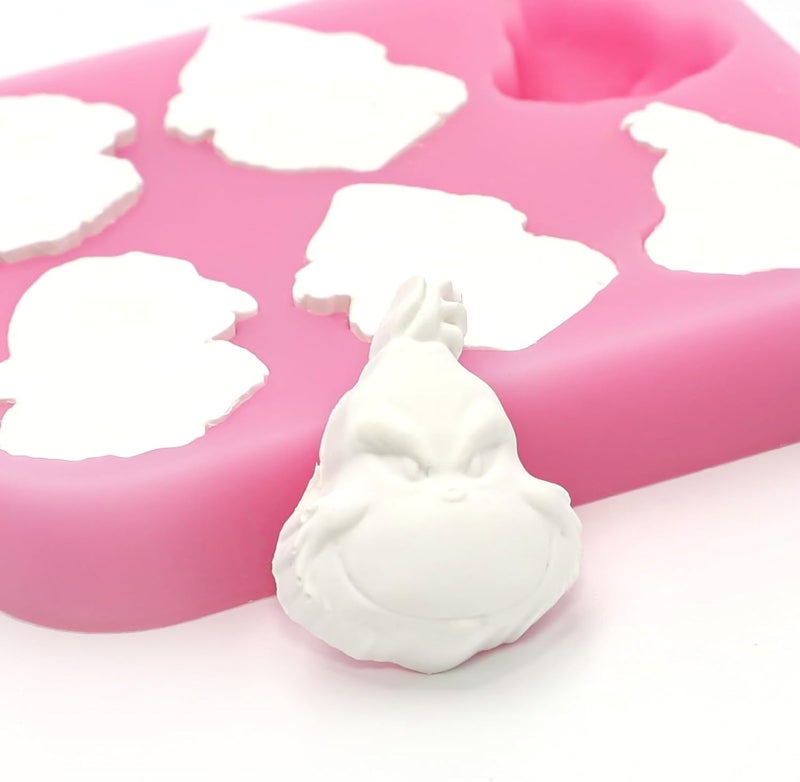 NSSHEL 1 Pcs Christmas Chocolate Mold 3D Skull Designs DIY Pink Silicone Baking Molds Xmas Theme Food Grade Chocolate Candy Cake Moulds Homemade Cute Chocolate Mold for Christmas New Year Party Decoration - Image 4