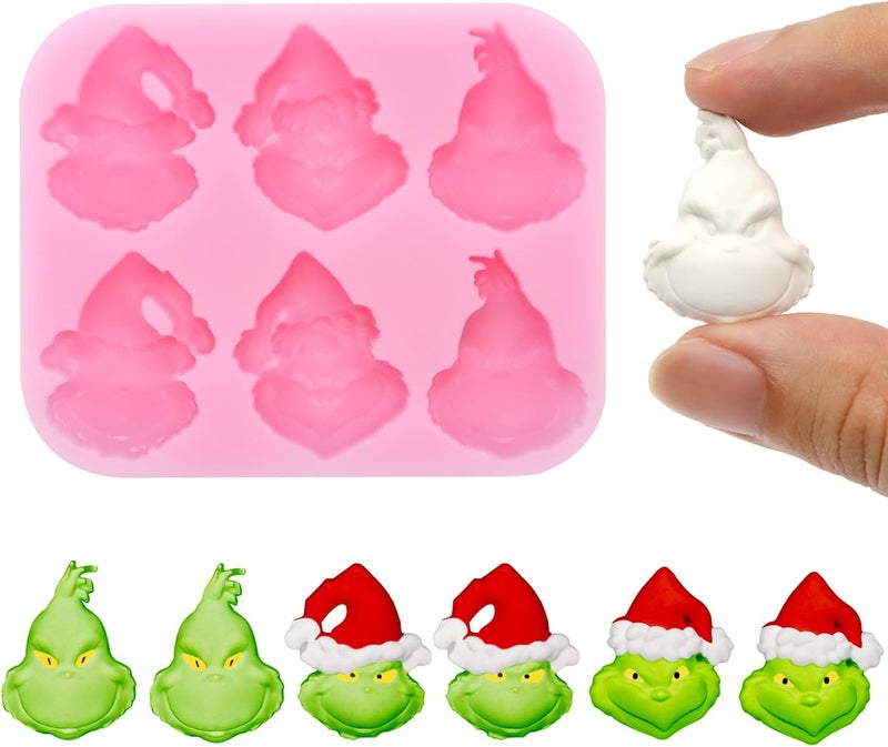 NSSHEL 1 Pcs Christmas Chocolate Mold 3D Skull Designs DIY Pink Silicone Baking Molds Xmas Theme Food Grade Chocolate Candy Cake Moulds Homemade Cute Chocolate Mold for Christmas New Year Party Decoration - Image 1