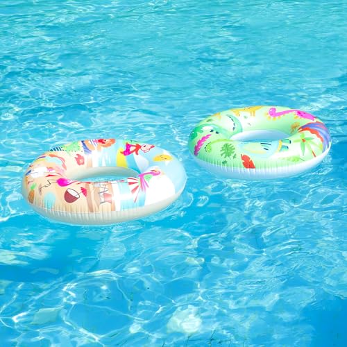 Parentswell 6Pack Pool Party Set Parentswell Inflatable Pool Float Swimming Rings 4 Pool Tubes with 2 Beach Balls Pool Party Favors for Summer Pool and Beach Fun - Image 5