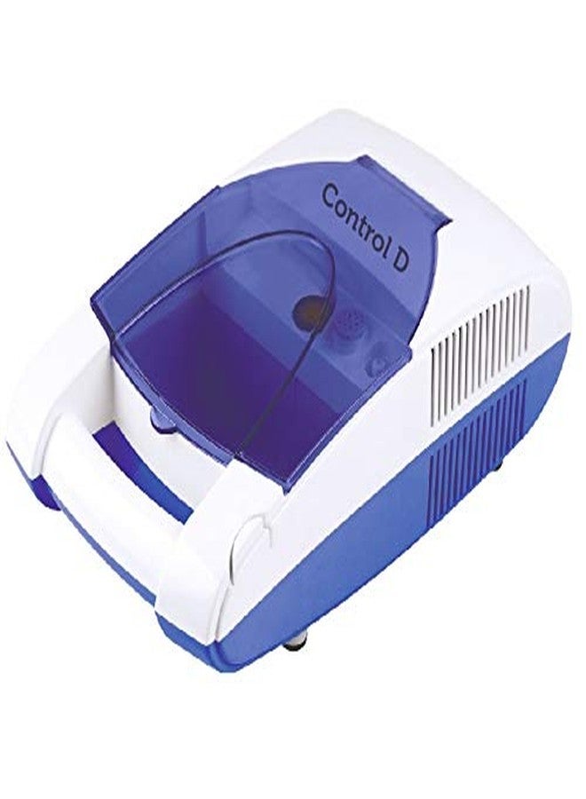 كونترول_دي طقم ضاغط الهواء الممتاز من Control D مع قطعة الفم، وأقنعة للأطفال والكبار، وجهاز استنشاق (أبيض وأزرق) - Image 1