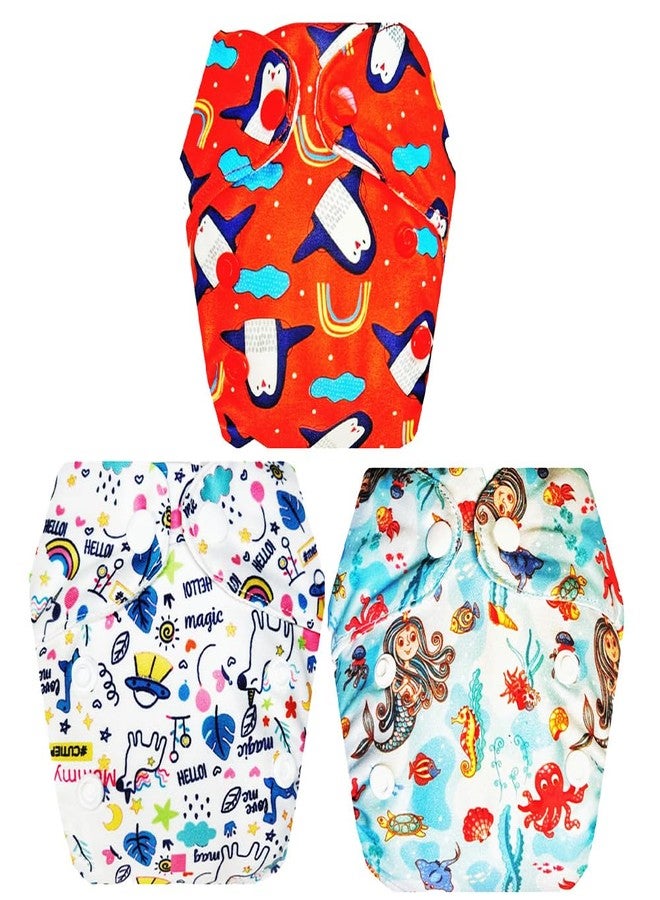 Dumbledo Premium Newborn Cloth Diaper with Integrated Soaker (Pack of 3) | Soft & Gentle | Reusable & Washable | Adjustable Snaps | All-Day Wear | 0 - 4 Months | Unisex Baby - Image 1
