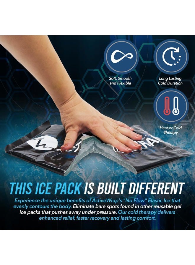 AW ACTIVEWRAP ActiveWrap - Knee Ice Pack Wrap with Compression, 2 Reusable Gel Heat & Cold Packs for Knee Pain, Sore Legs & Shin Splints. Flexible Cold Wrap for Injury and Swelling Control & Joint Support - One - Image 4