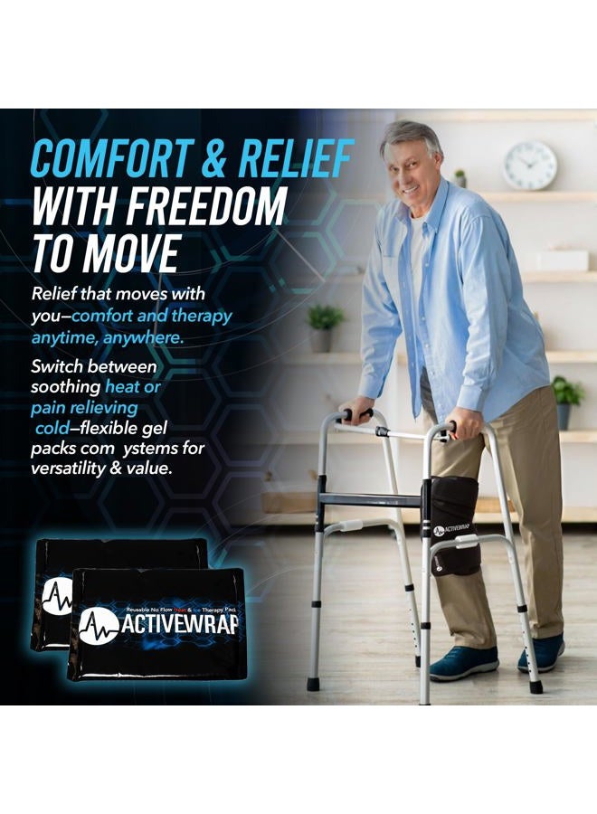 AW ACTIVEWRAP ActiveWrap - Knee Ice Pack Wrap with Compression, 2 Reusable Gel Heat & Cold Packs for Knee Pain, Sore Legs & Shin Splints. Flexible Cold Wrap for Injury and Swelling Control & Joint Support - One - Image 5