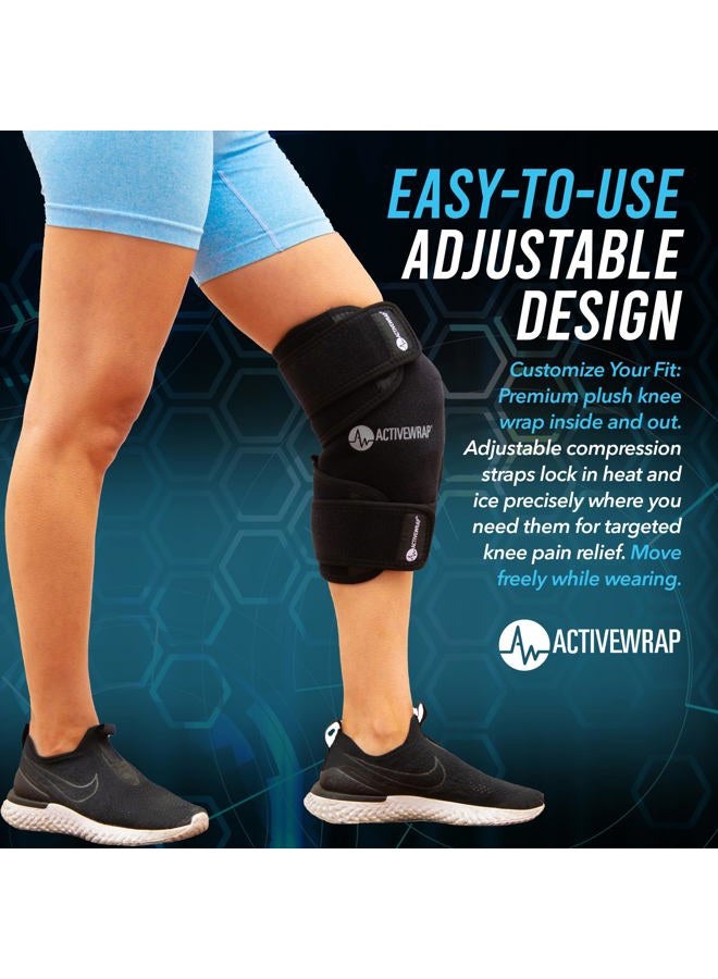 AW ACTIVEWRAP ActiveWrap - Knee Ice Pack Wrap with Compression, 2 Reusable Gel Heat & Cold Packs for Knee Pain, Sore Legs & Shin Splints. Flexible Cold Wrap for Injury and Swelling Control & Joint Support - One - Image 3