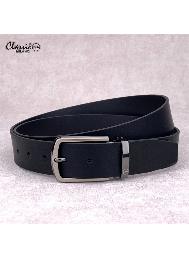 Classic Milano Genuine Leather Belt for Men – Black Formal Belt Men – Men Belts for Office & Business Wear – Mens Belt Leather with Gift Box - Image 1