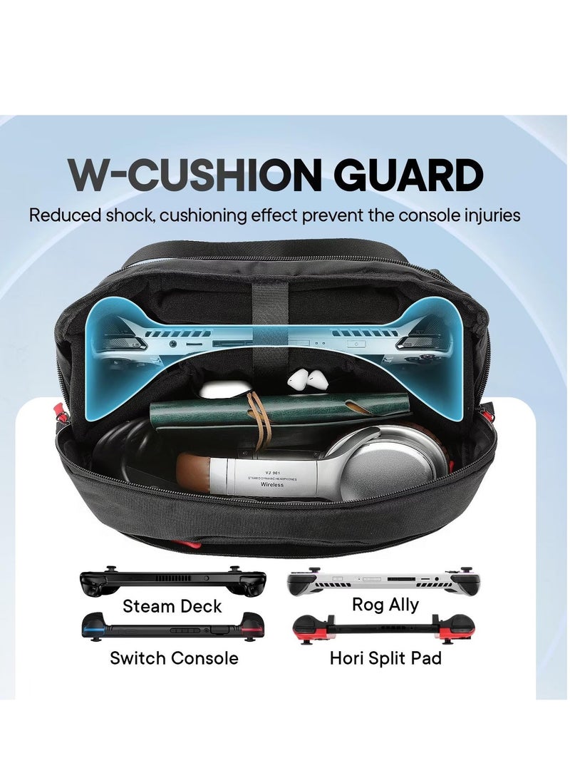 SYOSI Carrying Case Compatible with Steam Deck & Rog Ally, Portable Travel Case for Rog Ally Steam Deck & Accessories, Soft Sling Shoulder Carry Bag Daily Travel Game Bag  - Image 2