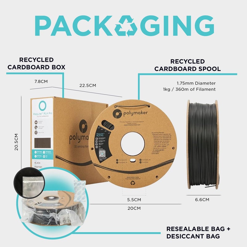 polymaker PLA PRO Filament 1.75mm 1kg, Tough & High Rigidity 3D Print General Flat Dark Earth 3D Printing Filament 1.75mm, PolyLite PLA PRO 3D Printer Filament 1.75mm, Print with Most 3D Printers - Image 5