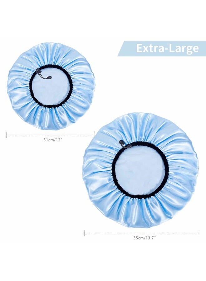Auban Shower Cap for Women, Adjustable Reusable, Extra Large, Double-Layer Waterproof Bathing cap, Waterproof Exterior, EVA Lining, Hair Cap for All Hair Lengths, 3 Colors - Image 4