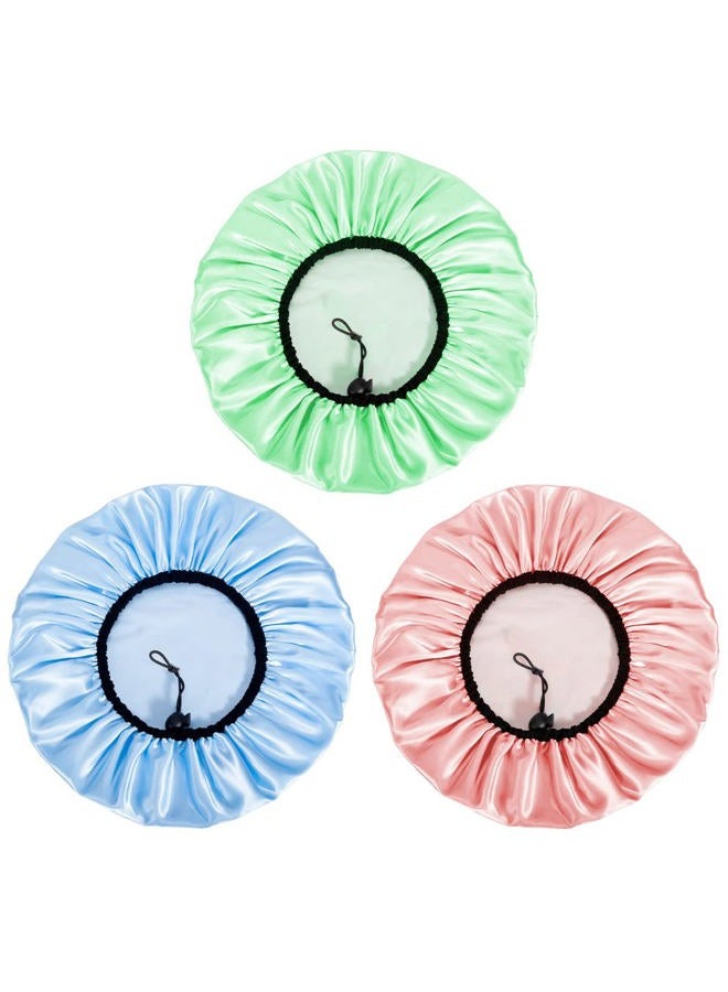 Auban Shower Cap for Women, Adjustable Reusable, Extra Large, Double-Layer Waterproof Bathing cap, Waterproof Exterior, EVA Lining, Hair Cap for All Hair Lengths, 3 Colors - Image 3