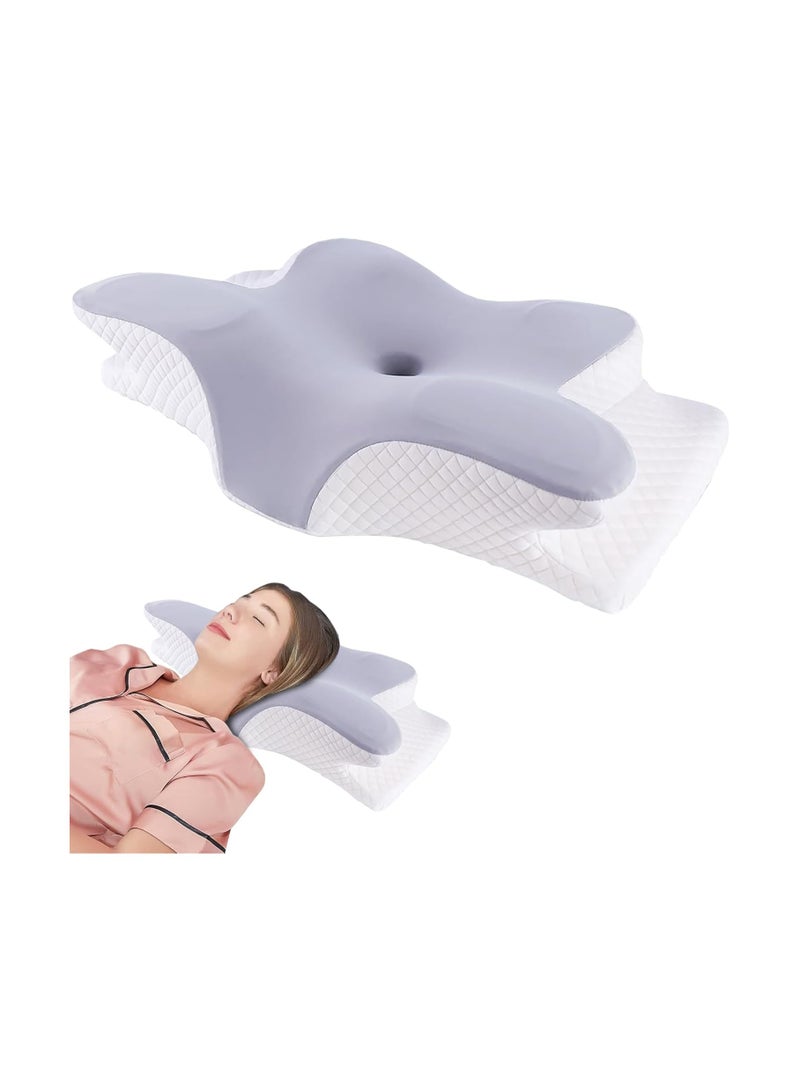 Butterfly-Shaped Cervical Pillows for Sleeping, Orthopedic Memory Foam Pillow for Neck and Shoulder Pain Relief, Contour Support Neck Pillow with Washable Cover  - Image 1