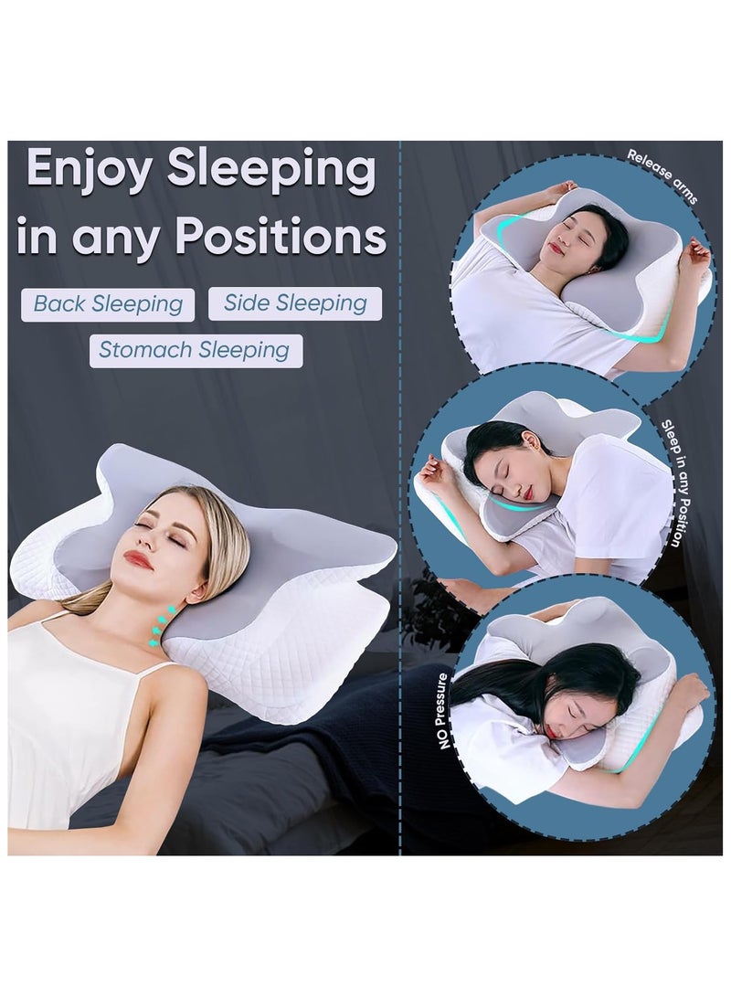 Butterfly-Shaped Cervical Pillows for Sleeping, Orthopedic Memory Foam Pillow for Neck and Shoulder Pain Relief, Contour Support Neck Pillow with Washable Cover  - Image 5