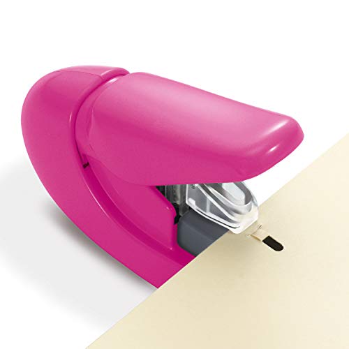 Plus Paper Clinch Staple-Free Stapler, Pink - Image 3