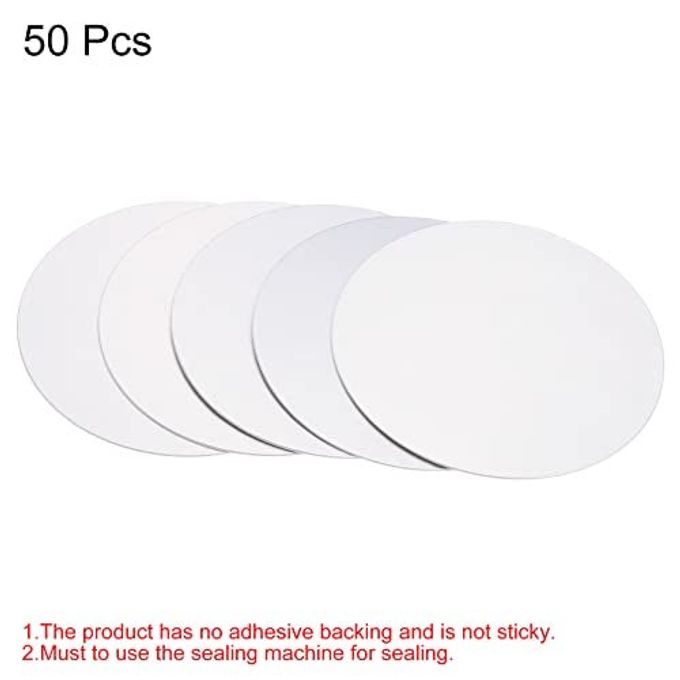 PATIKIL 70mm/2.76" Aluminum Foil Cap Liner, 50 Pack Resistant Tamper Induction Heat Sealer Sealing Liners for PET Plastic Bottle Jar Lid - Image 3