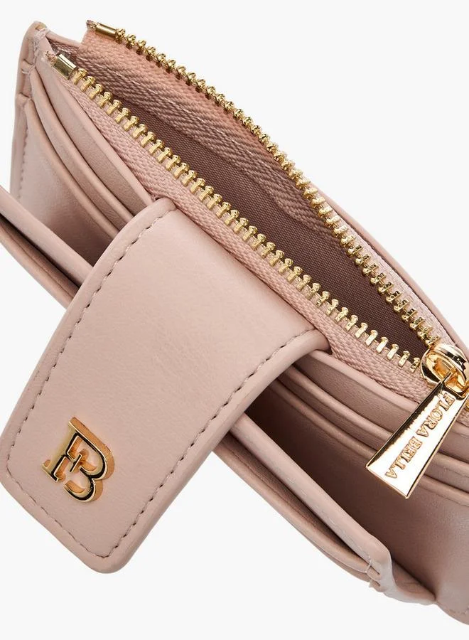 Flora Bella By Shoexpress PINK Flora Bella Solid Card Holder With Zip Closure for Women | Best Price UAE