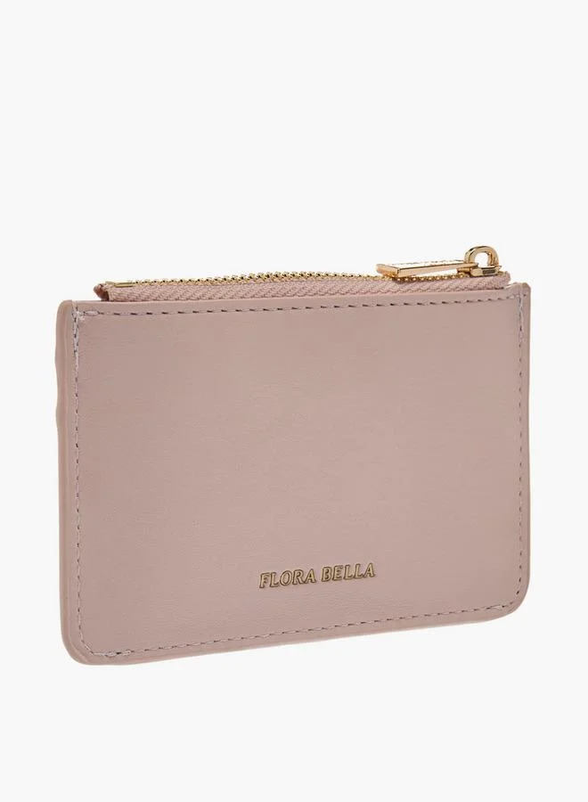 Flora Bella By Shoexpress PINK Flora Bella Solid Card Holder With Zip Closure for Women | Best Price UAE
