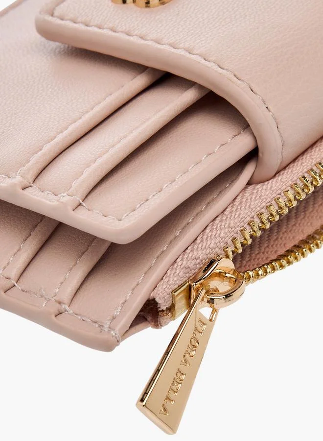 Flora Bella By Shoexpress PINK Flora Bella Solid Card Holder With Zip Closure for Women | Best Price UAE