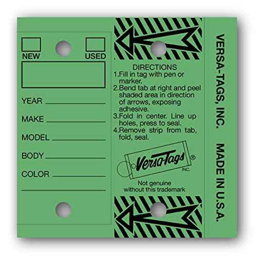 Versa-Tags Genuine Versa-Tag® Key Tags (Half-Pack) (125 Key Tags and Key Rings per Box) (Green) - Image 1