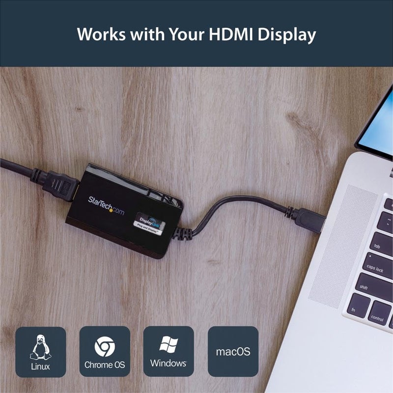 Star Tech .com USB 3.0 to HDMI Adapter - DisplayLink Certified - 1080p (1920x1200) - USB Type-A to HDMI Display Adapter Converter for Monitor - External Video & Graphics Card - Windows/Mac (USB32HDPRO) - Image 5