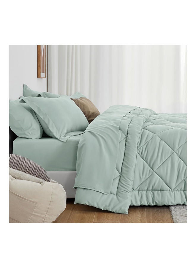 Signoola Diamond Microfiber Heavy Comforter, 4.5 kg ,Set of 1 Comforter (240 cm x 250 cm), Super Soft Double Bed Blanket for Winter Aqua Color