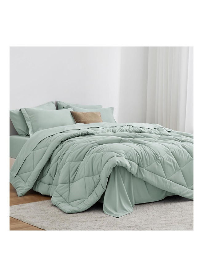 Signoola Diamond Microfiber Heavy Comforter, 4.5 kg ,Set of 1 Comforter (240 cm x 250 cm), Super Soft Double Bed Blanket for Winter Aqua Color