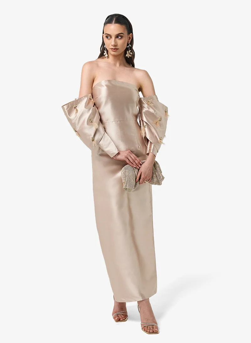 Threadz by Ajooni Off Shoulder Maxi Dress
