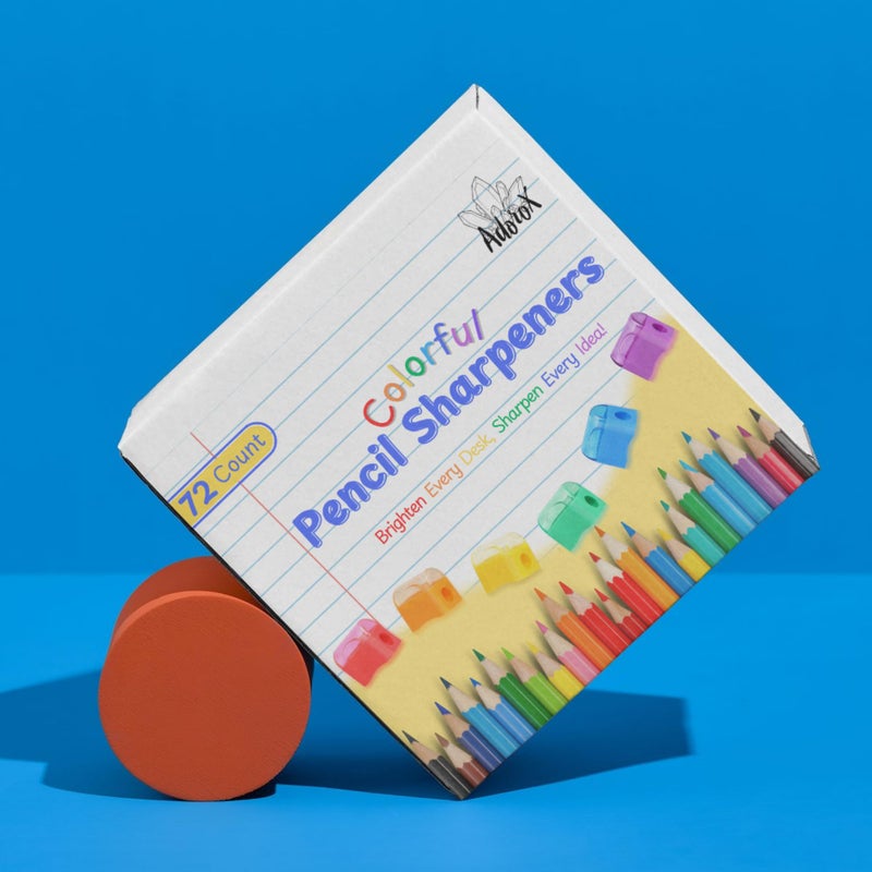 Adorox 72 Count - Plastic Handheld Pencil Sharpener for Classroom, School, Office, Kidsâ€™ Party Favors & Art Supplies - Image 5