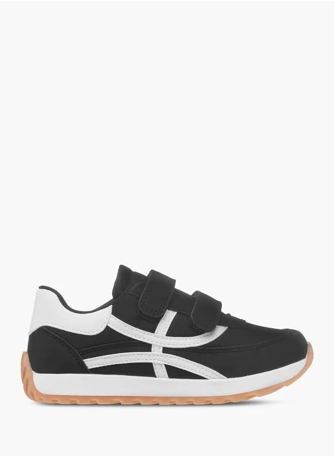 جونيورز Boys Panelled Sneakers With Hook And Loop Closure