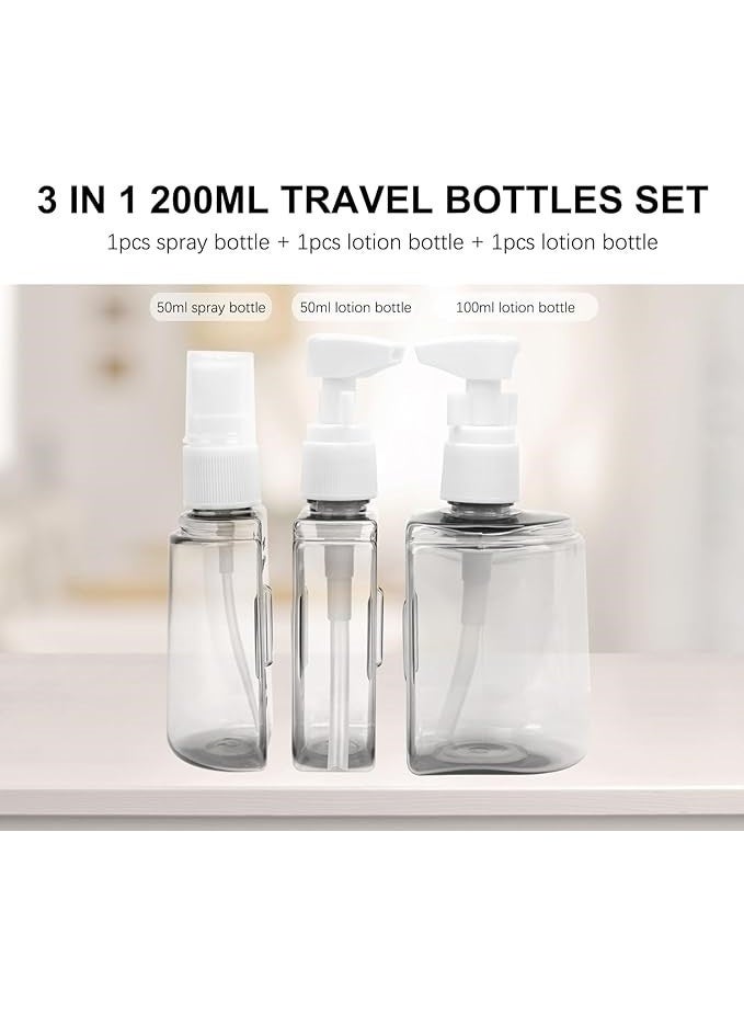Travel Dispenser Bottle, 3-In-1 Leak Proof Containers For Toiletries with Labels and Storage Box - Image 5