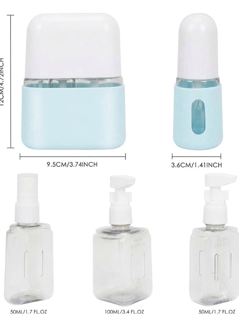 Travel Dispenser Bottle, 3-In-1 Leak Proof Containers For Toiletries with Labels and Storage Box - Image 4