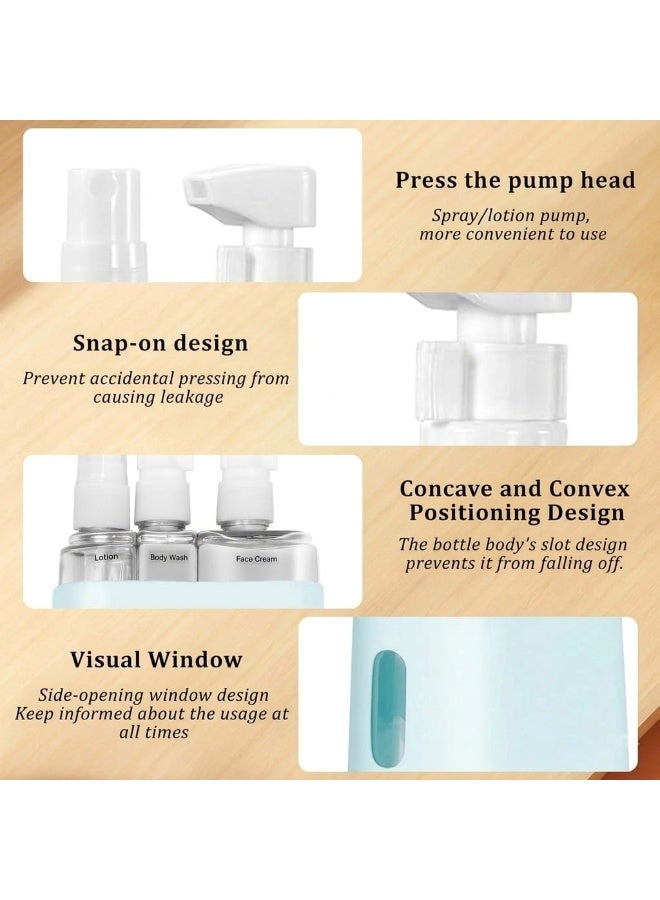 Travel Dispenser Bottle, 3-In-1 Leak Proof Containers For Toiletries with Labels and Storage Box - Image 2