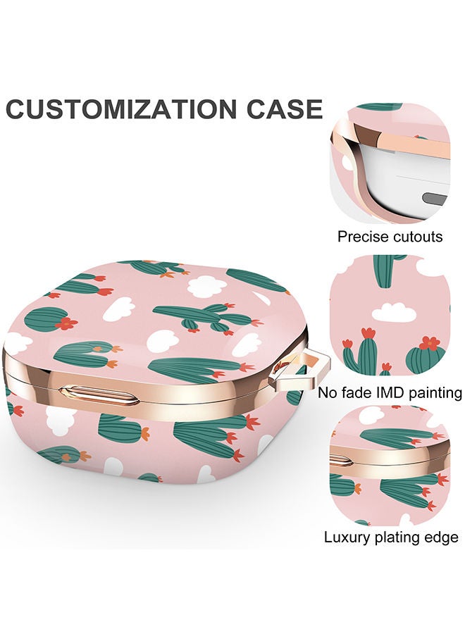 O Ozone Case for Galaxy Buds Live Case (2020) /Galaxy Buds 2 Case (2021) /Galaxy Buds Pro Case (2021) Cute Patterns Hard Shell Protective Cover Pink - Image 3