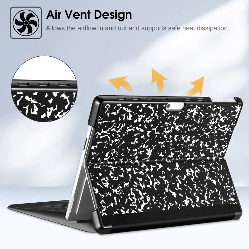 Fintie Case for 13 Inch Microsoft Surface Pro 11/10/9 - Multiple Angle Viewing Hard Shell Slim Portfolio Cover Compatible with Type Cover Keyboard, Composition Book - Image 5