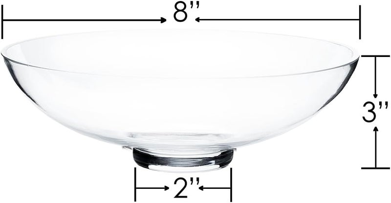 CYS EXCEL Glass Small Decorative Footed Bowl (H:3" D:8") Fruit Display Terrarium Compote Pedestal Vase Kitchen Table Centerpiece - Image 2