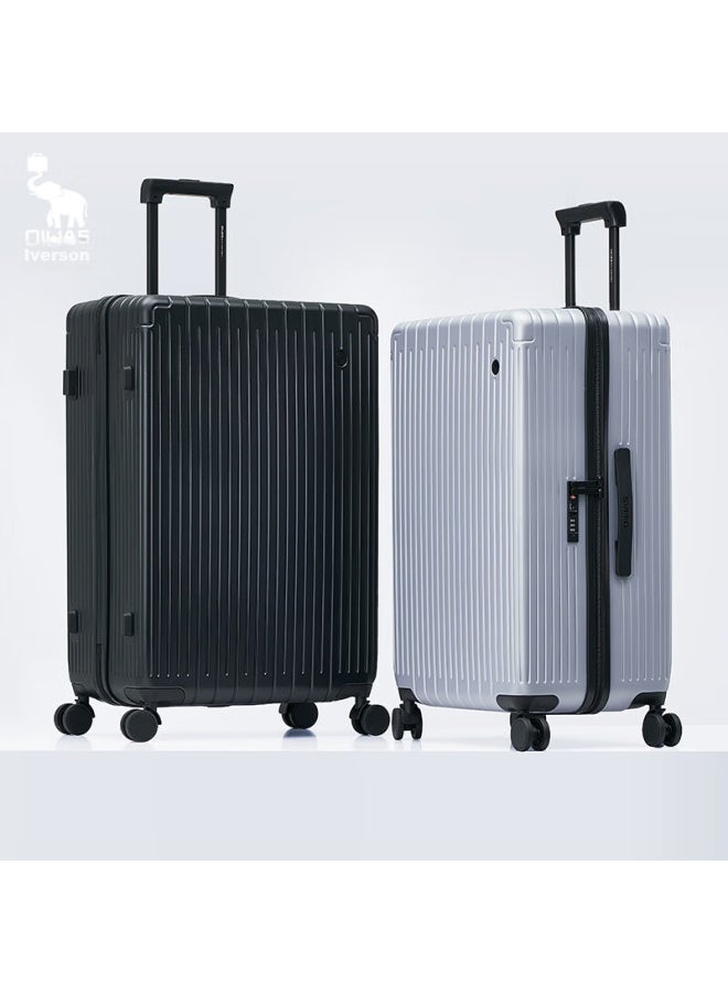 OIWAS Aihua Luggage Suitcase For Men And Women, Large Capacity Travel Case, Lightweight, 360-degree Spinner Wheels, 26-inch, Password Lock, Glacier Silver - Image 1