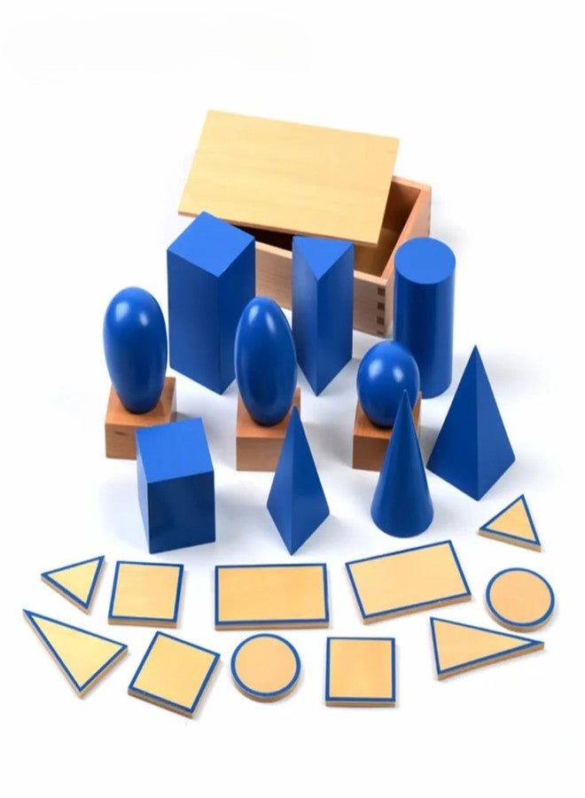 Gudong Baby Toy Montessori Geometric Solids with Stands Bases and Box Early Childhood Education Kids Toys Geometric Shape Cognitive Matching Educational Toy - Image 1