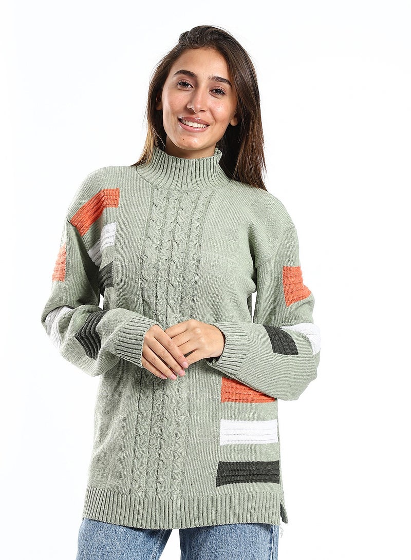 Caesar Wool women Pullover With Multi Design - Image 1