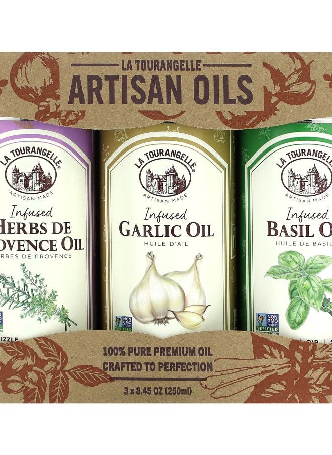 La Tourangelle - French Infused Trio Artisan Oils 3 Cans 8.45 fl oz (250 ml) Each - Image 1