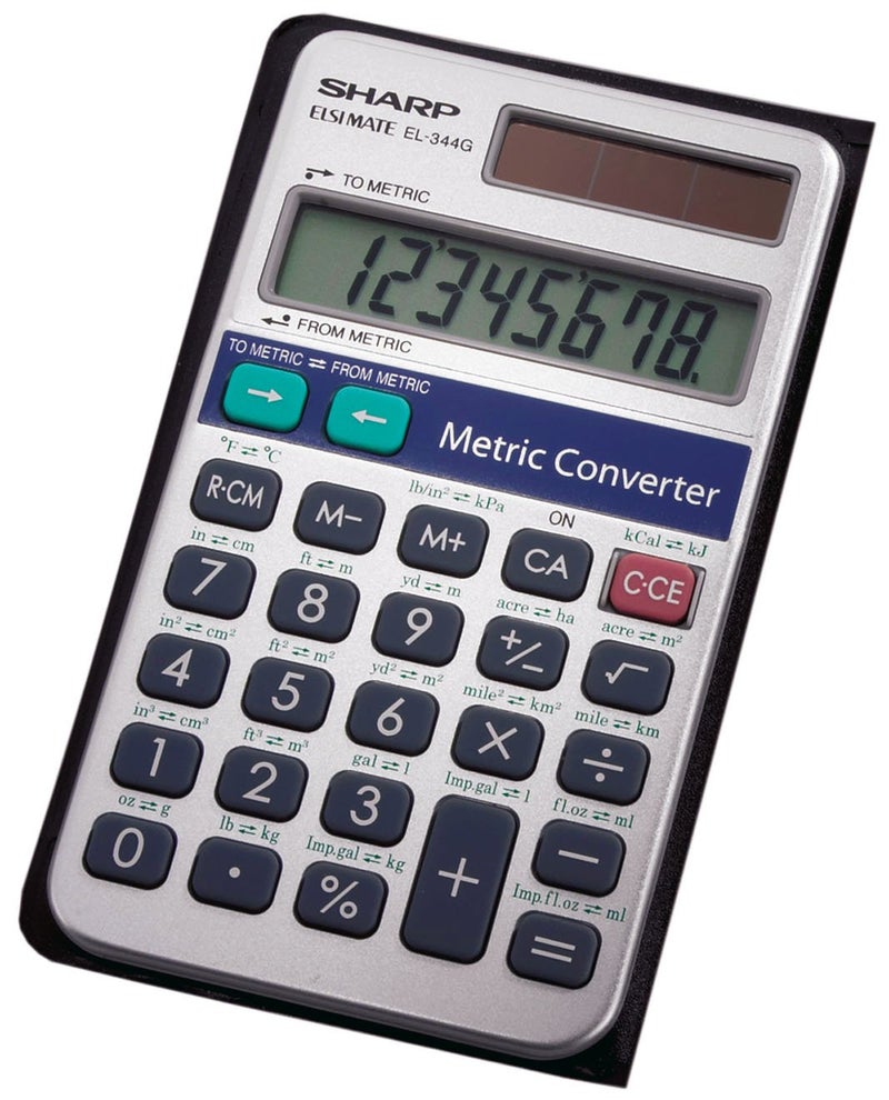 Sharp El344rb Metric Conversion Wallet Calculator, 10-Digit Lcd