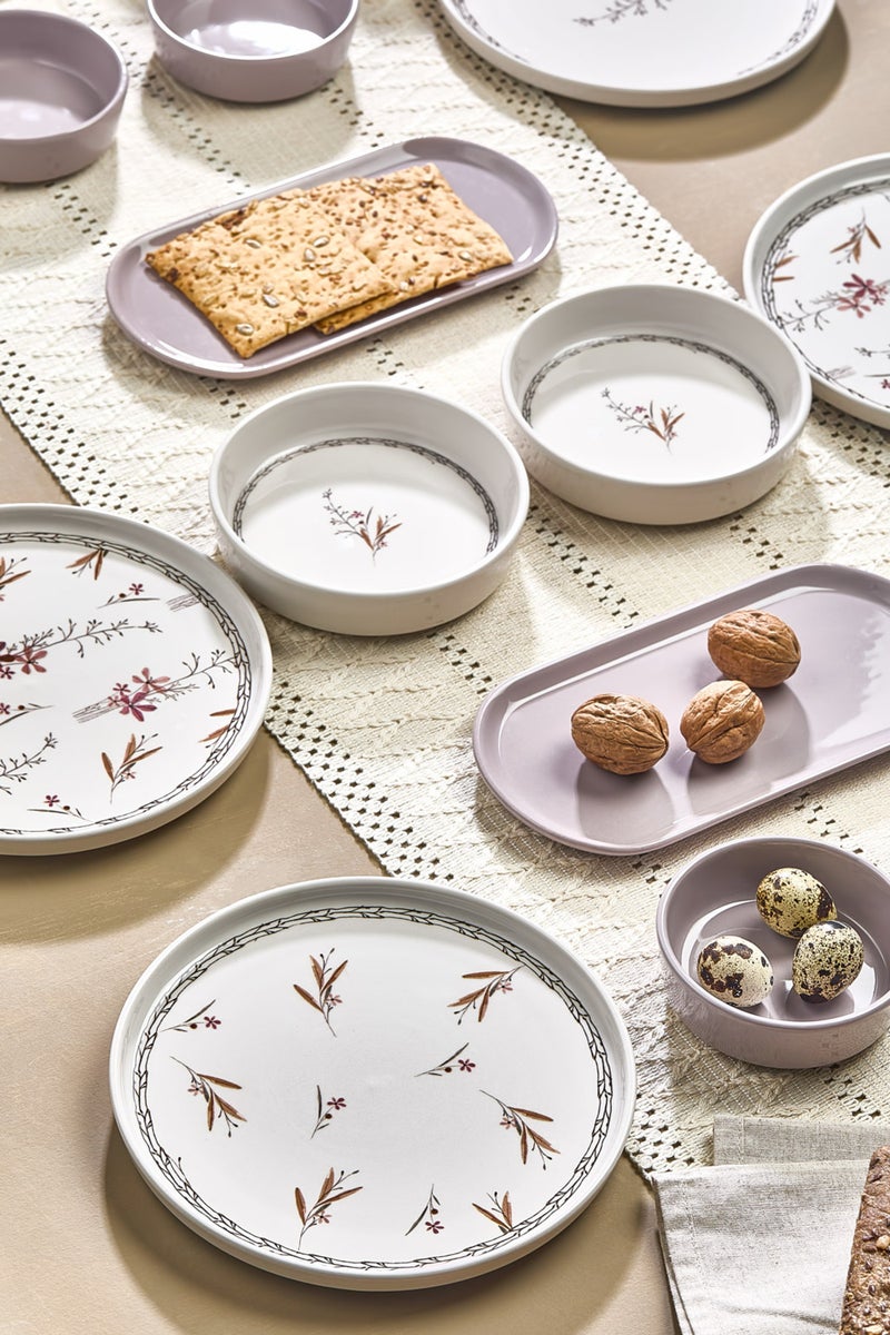 كيتشن لايف طقم فطور خزفي غصن الربيع مكوّن من 14 قطعة لعدد 6 أشخاص - Image 2