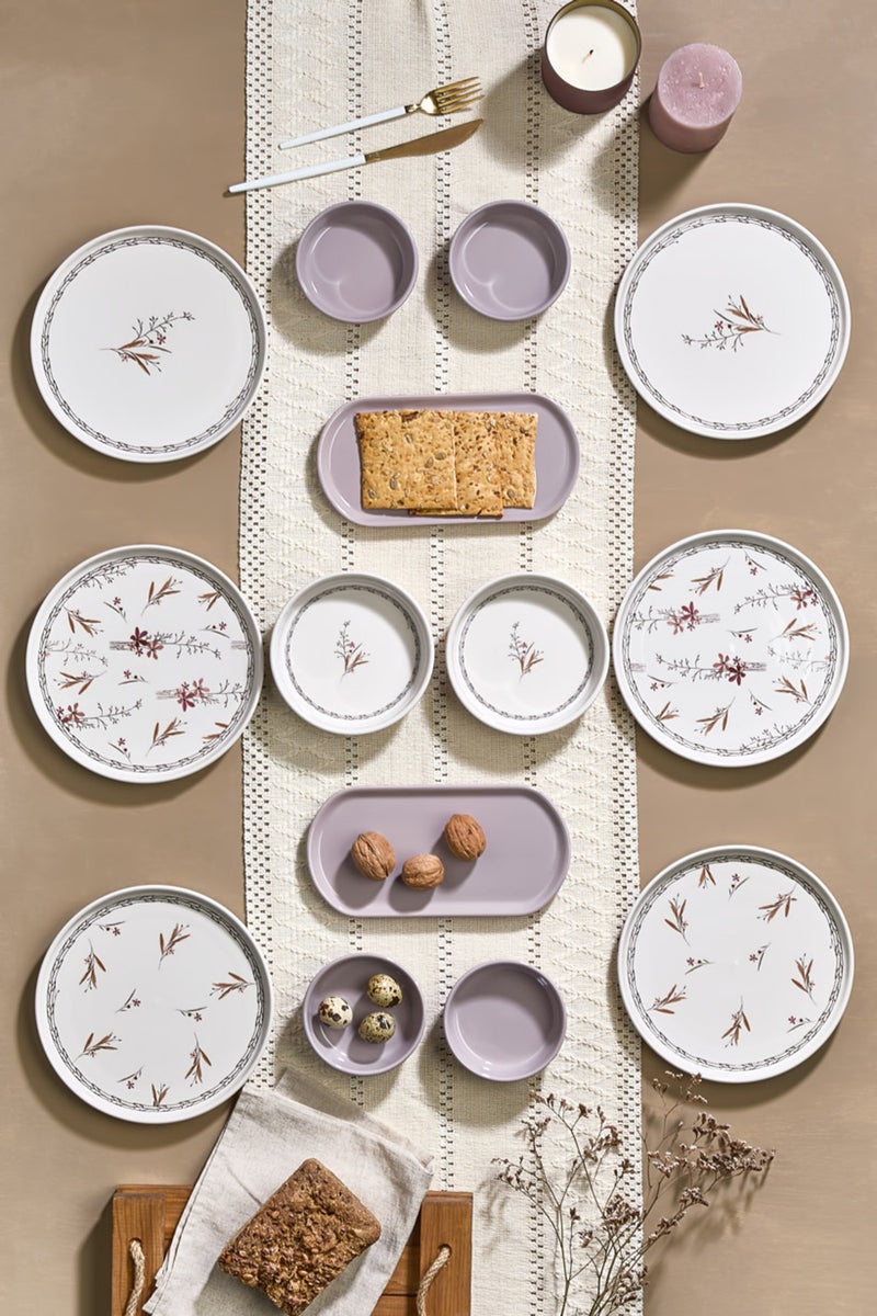 كيتشن لايف طقم فطور خزفي غصن الربيع مكوّن من 14 قطعة لعدد 6 أشخاص - Image 1