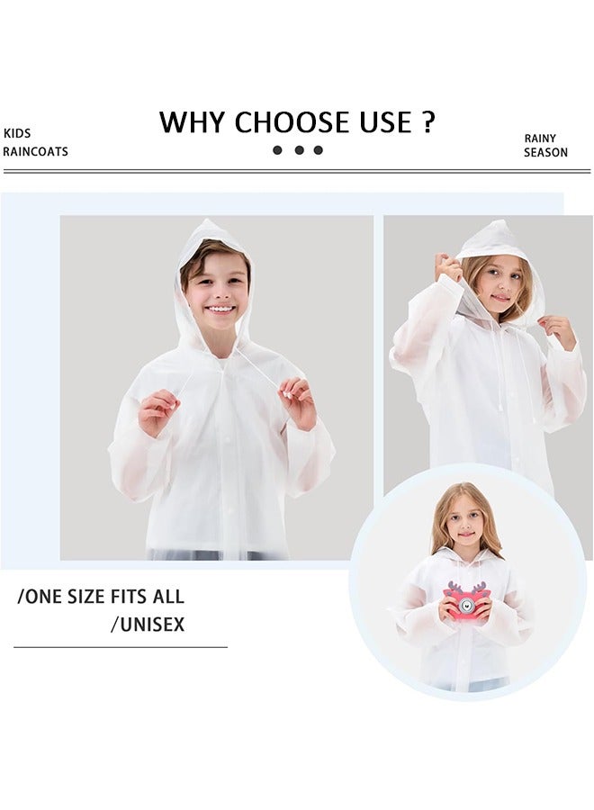 Kids Rain Poncho (2 Pack), Reusable EVA Children Raincoat for 6-13 Girls Boys, Waterproof Long Rain Jackets with Hood, Emergency Gear for Outdoor Camping Hiking Traveling School - Image 5